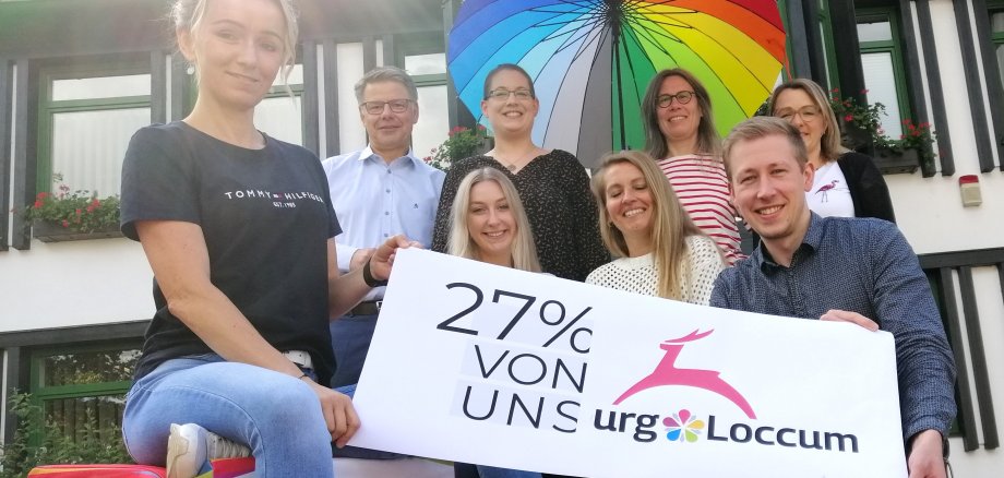 Mitarbeiter der Stadt Rehburg-Loccum setzen sich im Rahmen der 27 Prozent von uns Kampagne für mehr Weltoffenheit ein