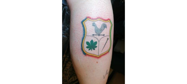 Tattoo mit Wappen Marc Tarrach