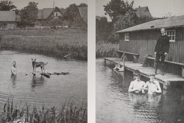 Loccums ganzer Stolz war das Badehaus am Naturteich – hier auf zwei Fotos zu sehen, die in den 1920er Jahren entstanden. Konrad Droste